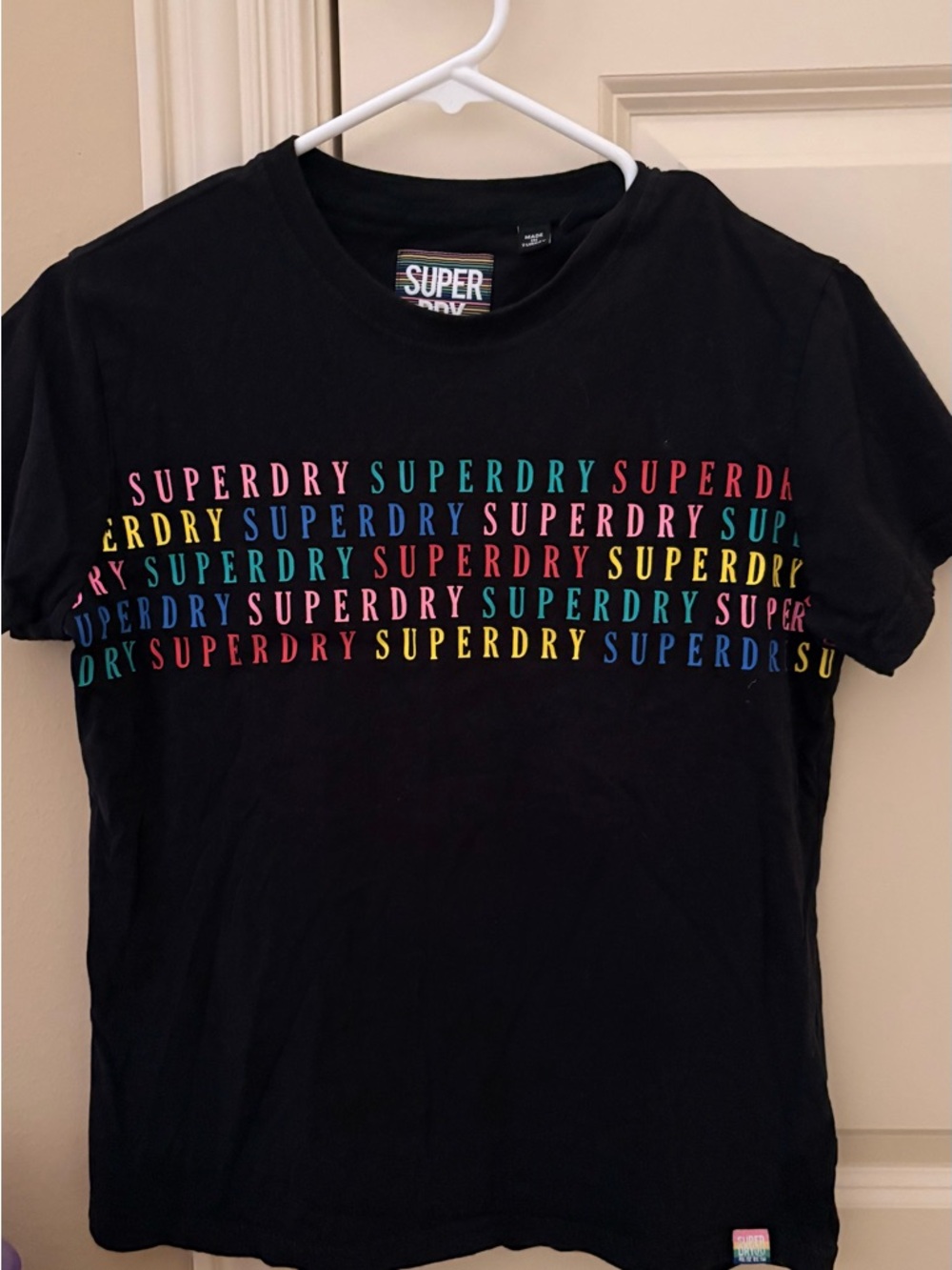 Superdry Black Crewneck Tee with White Size Tags